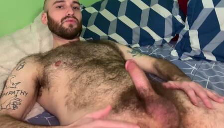 Travis Busts All Over His Sexy Hairy Body!
