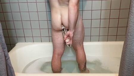 Twink Fucks Himself with Double-Ended Glass Dildo