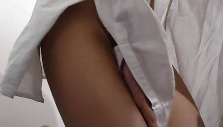 Skinny Latina Solo Riding On Huge And Moaning