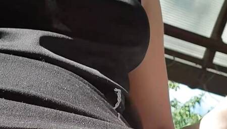 anna Rey Playing with Lush in Public Under Table