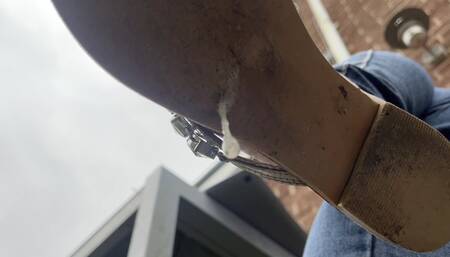 Lick my sandals, eat the dirt from the soles, and drink the spit, POV slave looking up using tongue to lick them clean