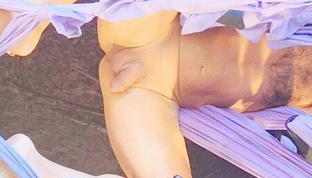 Getting deep on her sex swing with her huge cock Moby the great white hope