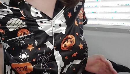 Satin Halloween Pyjamas Naked Try On