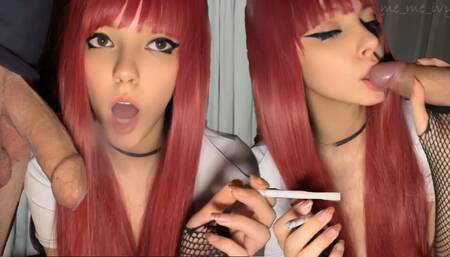 Alt Girl Smoking and Licking stepdad's big cock (ask me for full vid)