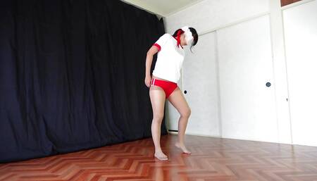 Girl Exercises with Dildo Inserted Part 1