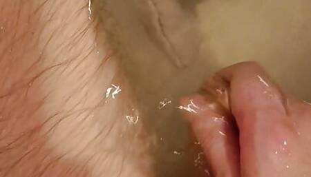 Extreme close-up in the bathtub