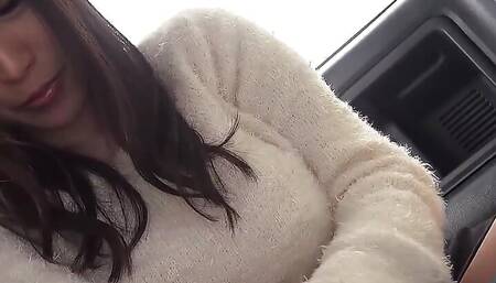 Big Natural Boobs Japanese MILF Cougar Seduce Boy to Uncensored Backseat Car Fuck