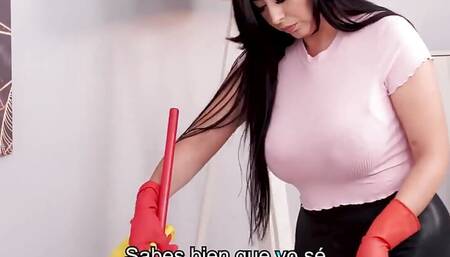 Horny Latina Maid Kari Creampied by Her Boss in the Sofa