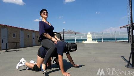 Mistress Alexandra is training her little slave pony