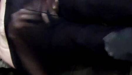 Breath Play Jacking off in Pantyhose