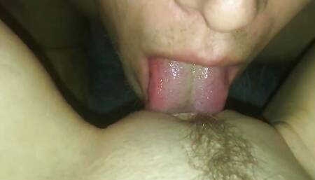 The husband licks her pussy sweetly and fucks her.
