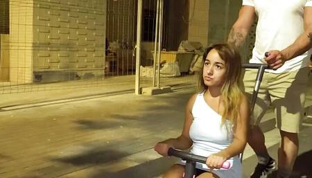 Midget Spanish babe Munequita is desperate for our PORN STUDS!