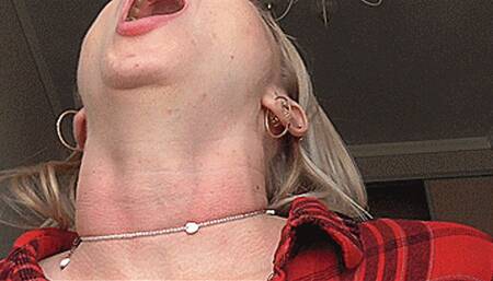 Long neck with Adam's apple! MP4