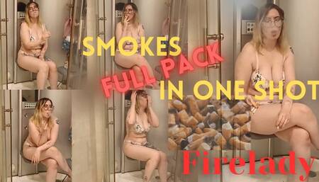 Firelady Smokes FULL PACK in One Shot