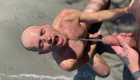 Stretching My Hole and Drinking Piss Outdoor
