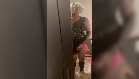 Crossdresser masturbating
