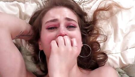 POV amateur 21yo slut gets pussynailed in dirty talking fuck