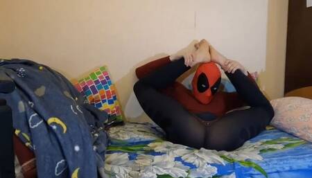 Young Boy in Costume Waiting for His Friend to Start the Party.