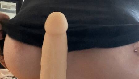 Super sloppy dildo titty fuck - 175