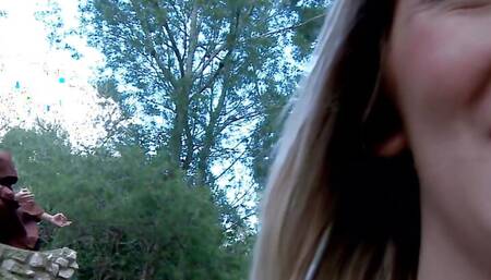 Young French Blonde Cristal Bardzo Fucked by a Monk in the Woods
