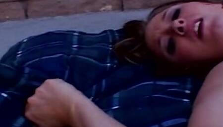 Horny Stepmom eats cum after hot outdoor fuck