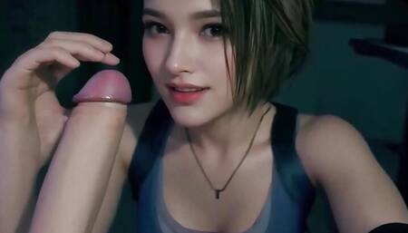 Resident Evil Jill Teasing Handjob Uncensored Hentai AI generated