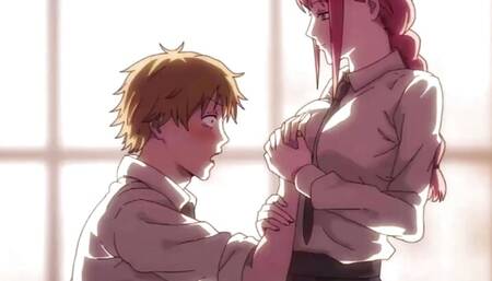 Chainsaw-Man Seduced Blonde Boy At Work - Hentai Uncensored