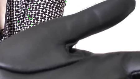 Leather Gloves Sniffing and Masturbating Training