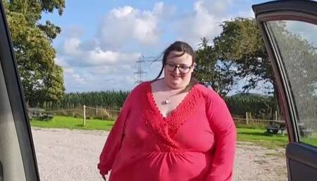 SSBBW cheeky little walk after icecream sundae challenge