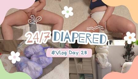 24 7 Vlog | Day 28 - embarrassing diaper exposure story, diaper trash
