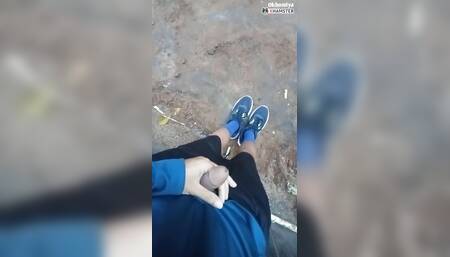 I was wearing blue panties and lying on the busy road