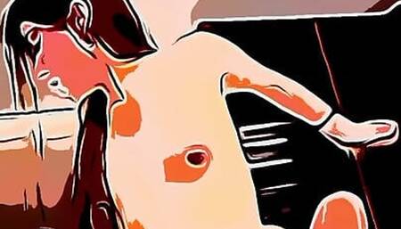 AI Animated girl rides dick