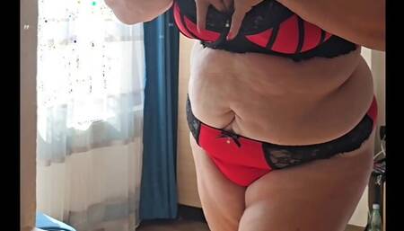 Fat ass mature mom seduces with her lovely body. Big, juicy ass and and nice soft tits. 65 years old.