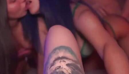 Orgy with Three Depraved Beauties, Hot Gangbang