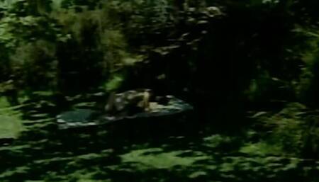 Sexy blonde slut facialized after hot outdoor fuck