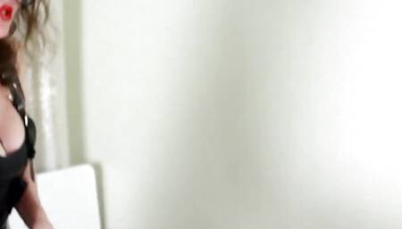 Hot Dominatrix Eva Latex Femdom Fuck Anal Slut Ekaterina Krieg Strapon BDSM Fetish Glasses Heel Toys