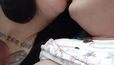 Cum swapping with sexy cis wife and pounding her tight pussy
