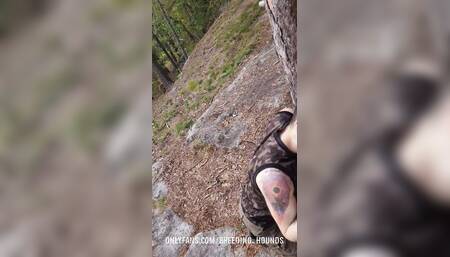 Bearded cub got his ballsack emptied by his tattooed buddy after a big hike in the woods.