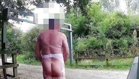 public layby cross dress change with drivers passing by