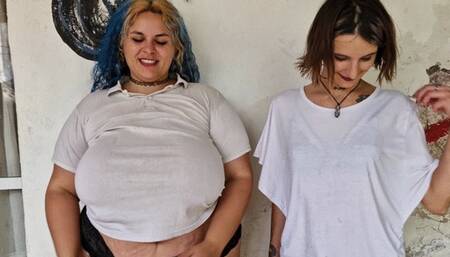 GIRLS WET BOOBS WHITE TSHIRT CONTEST