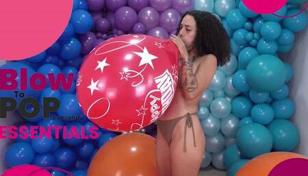 Beatriz Mesmerizing Blow to Pop with a Red Qualatex Balloon!