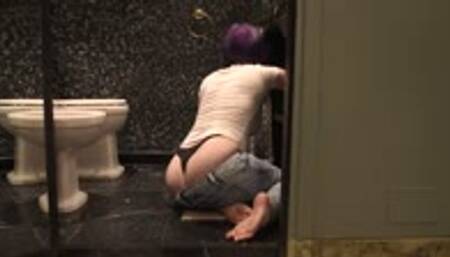 Thong Cleaning Girl getting Hanging Wedgie