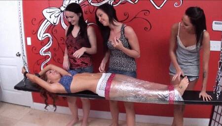 This sexy babe is racked and tickled!