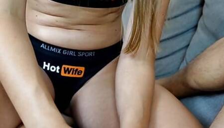 Hotwife releases cuck from spiked Chastity and locks him in a pink Chastity to tease him with BBC Strapon