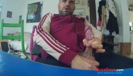 Big-Cock Bear Masturbating on Webcam