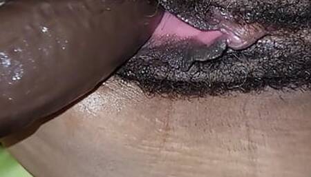 Sexy mixed milf takes a bbc dildo from behind all close up