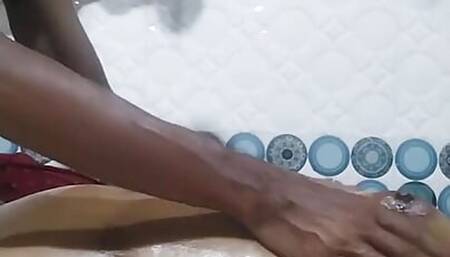 Desi Aunty Oiled Body Rubbing