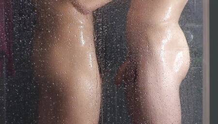 Shower cock sucking with horny gay boys