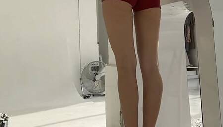 sexy hot stretching in shorts