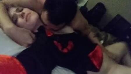 Sloppy wet hairy pussy, nursing, multiple orgasm, deep kissing, neck biting